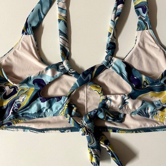 ModCloth Blue Marble Swirl Swim Top Size XL EUC - Picture 10 of 12